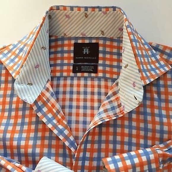 Harry Nicholas shirt sz L, LS FLIP CUFFS casual - Picture 3 of 7